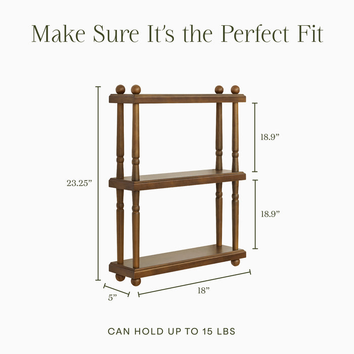 M7174NL,Namesake Kids,Liberty Tiered Wall Shelf in Natural Walnut