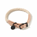 Light Tan Rope Cat & Dog Collar – Matte Black HardwareDog CollarsFound My AnimalXS