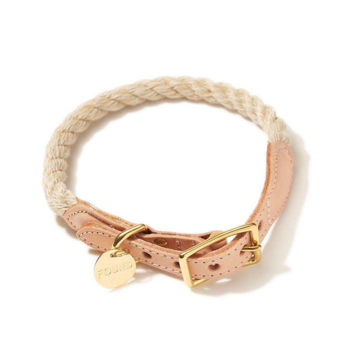 Light Tan Rope Cat & Dog CollarDog CollarsFound My AnimalXS
