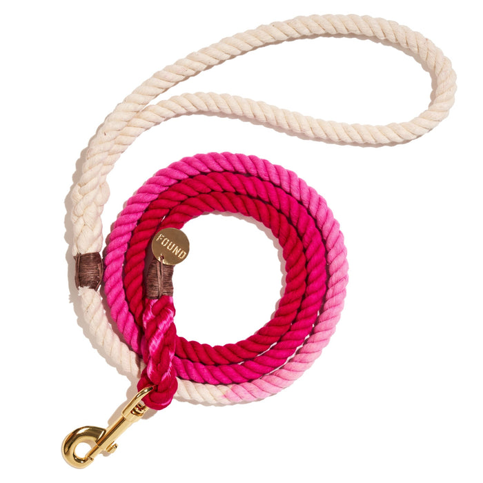 Magenta Ombre Cotton Rope Dog Leash, Standard - 5FTStandard 5ft LeadsFound My AnimalMedium