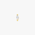 This is a marquise mini stud featuring a clear oblong shaped gem and has gold accents. color:null|gold/clear