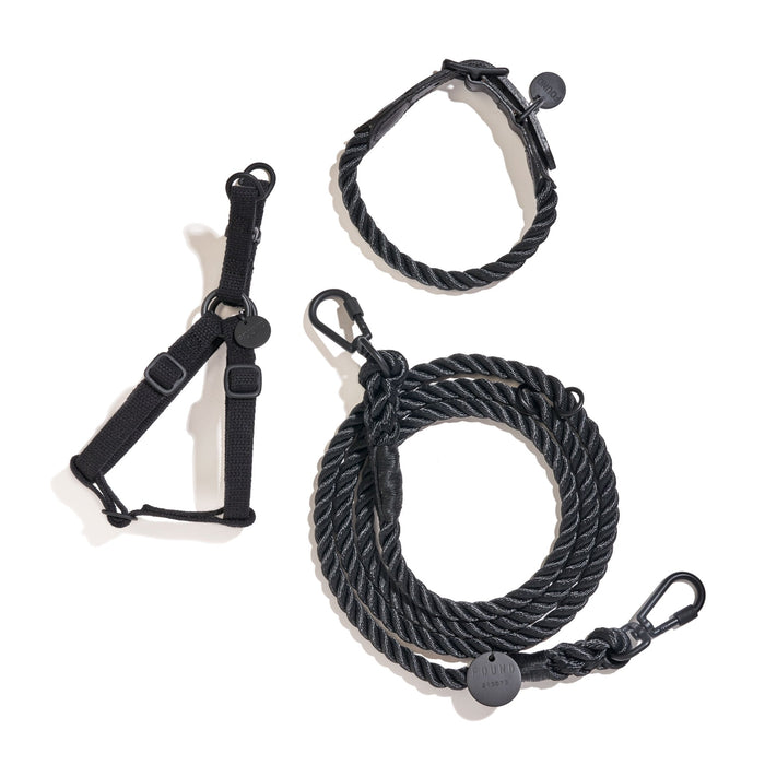 Matte Black Rope Cat & Dog CollarDog CollarsFound My AnimalXS