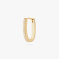a gold medium oval hoop that has one side pave color:null|gold/clear