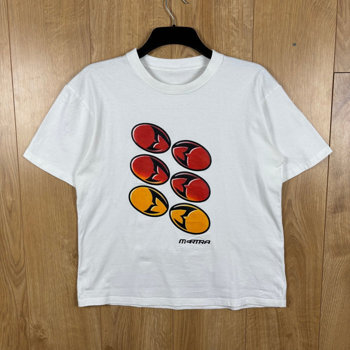 Mertra Gradient Logo Graphic T Shirt White Boxy Oversized Size M