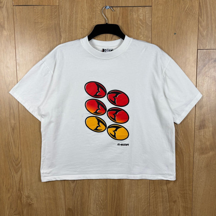 Mertra Gradient Logo Graphic T Shirt White Oversized Boxy Size M