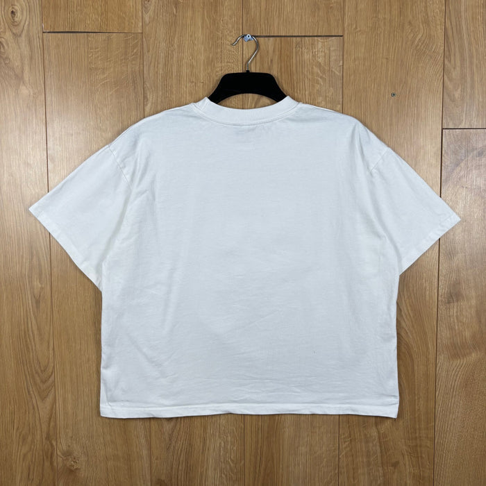 Mertra Gradient Logo Graphic T Shirt White Oversized Boxy Size M