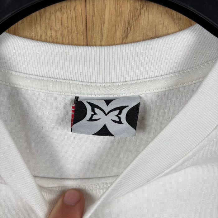 Mertra Gradient Logo Graphic T Shirt White Oversized Boxy Size M