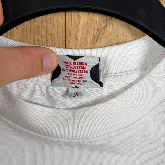 Mertra Gradient Logo Graphic T Shirt White Oversized Boxy Size M
