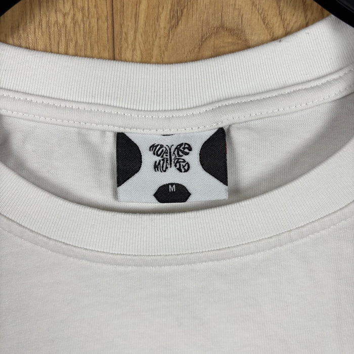 Mertra Pink Camo Logo Graphic T Shirt White Boxy Oversized Size M