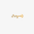 This is an image of a gold toned titanium flatback stud with 5 crystal CZ stones in the shape of a constellation.