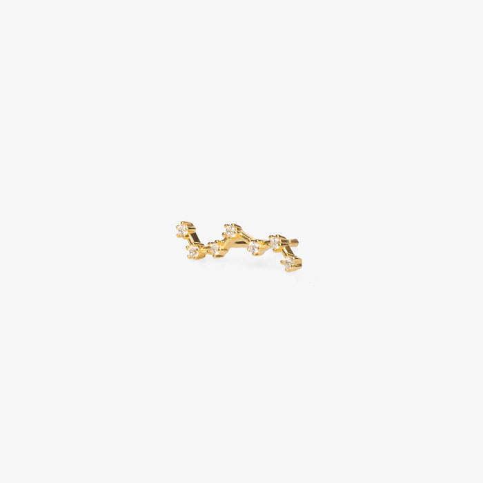 Seven cubic zirconia clusters connected by gold lines to form a constellation.