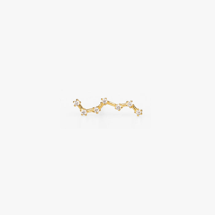 Seven cubic zirconia clusters connected by gold lines to form a constellation.