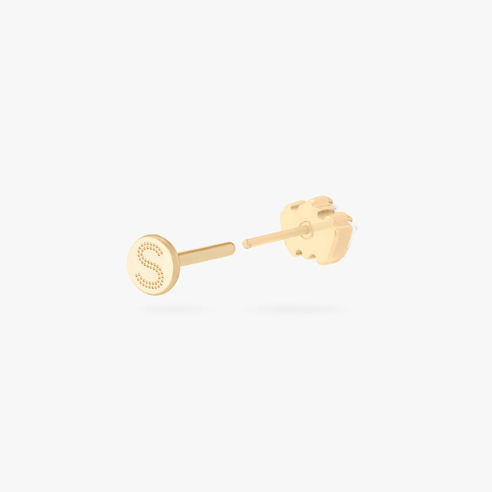 This is an image of a gold-toned flatback stud that is micro baguette shaped CZ's in a crown shape. color:null|gold/clear
