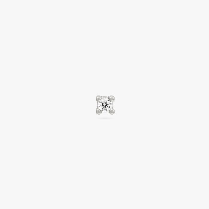 A silver micro stud with a clear cz gem color:null|silver/clear