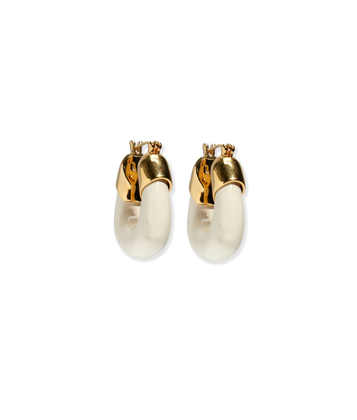 Mini Organic Hoops in Alabaster