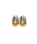 Mini Organic Hoops in Mixed Metal. Hoop earrings with gold and silver-plated brass.