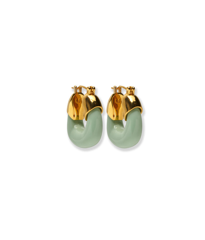 Mini Organic Hoops in Seafoam