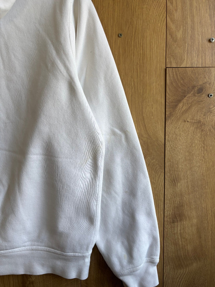Nike Mini Swoosh White Pullover Hoodie Centre Swoosh Fleece Hoodie Size M