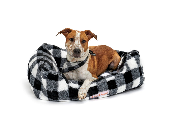 Mink Relaxer Bed - Black & WhiteDog BedsFound My AnimalMedium