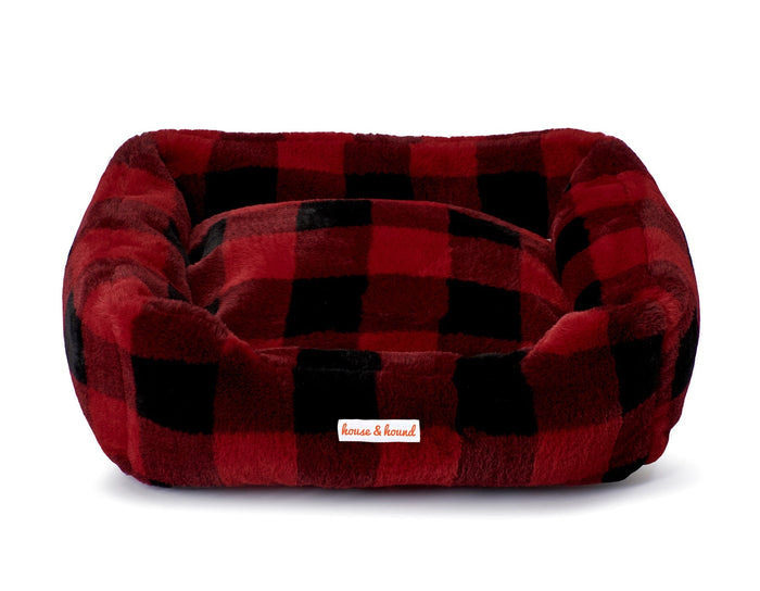 Mink Relaxer Bed - Red & BlackDog BedsFound My AnimalMedium