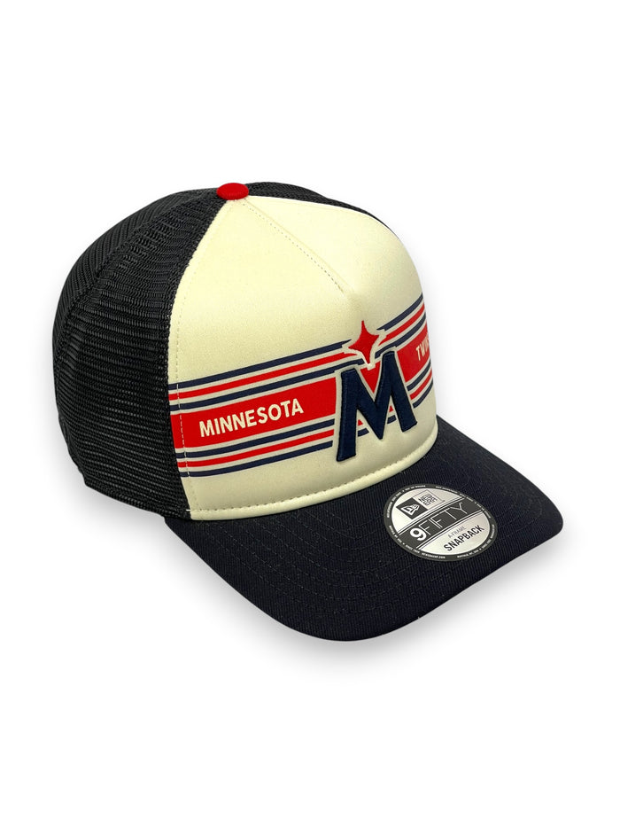 MINNESOTA TWINS (BANNER LOGO) A-FRAME TRUCKER MESH NEW ERA 9FIFTY SNAPBACK