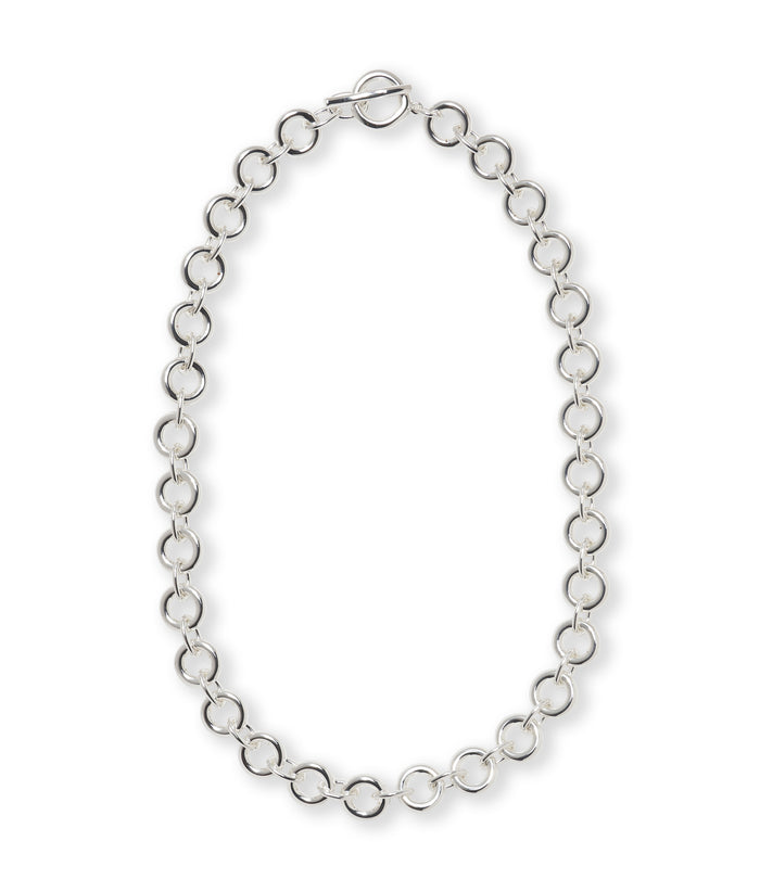 Mood Necklace in Silver. Round link silver chain with toggle closure.