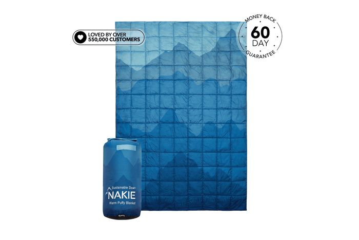 Mountain Blue - Sustainable Down Puffy Blanket