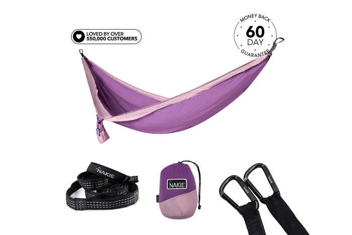 Mulberry Purple - Recycled Hammock with Straps
