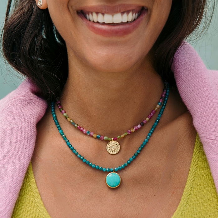 Multi-Color Jade Pendant Necklace