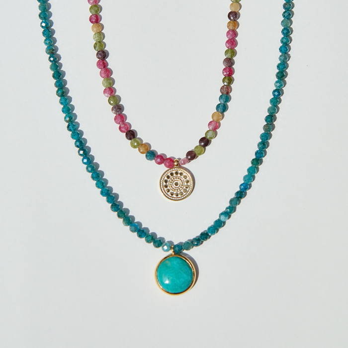 Multi-Color Jade Pendant Necklace