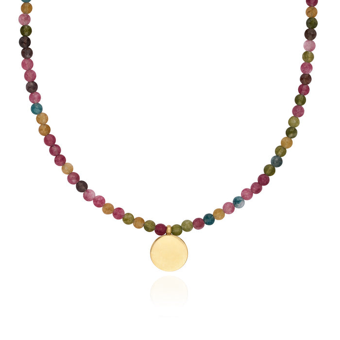 Multi-Color Jade Pendant Necklace