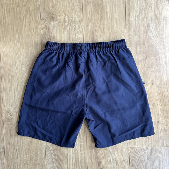 navy running gym shorts lightweight elastic waist