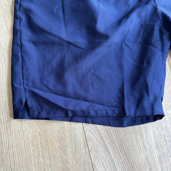 navy running gym shorts lightweight elastic waist