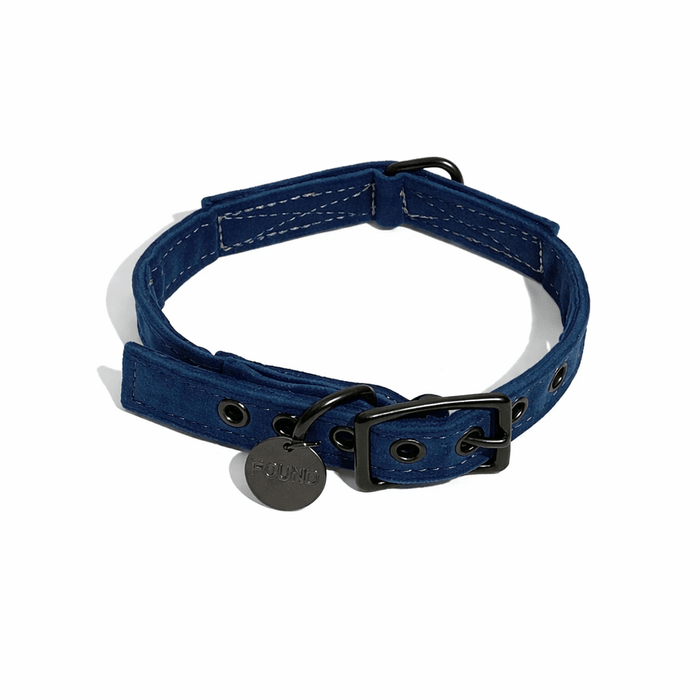 Navy Washable Velvet Cat & Dog Collar – Matte Black HardwareDog CollarsFound My AnimalXS