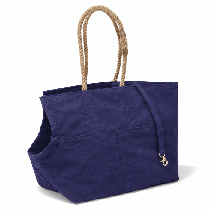Navy Waxed Cotton Canvas Dog CarrierDog TotesFound My Animal