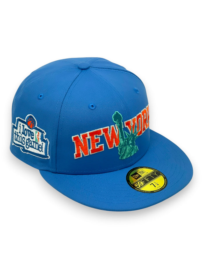 NEW YORK KNICKS (AF-BLUE) "LOVE THIS GAME" NEWERA 59FIFTY FITTED