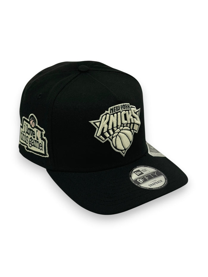 NEW YORK KNICKS (BLACK/WHITE) (LOVE THIS GAME) "9FIFTY AFRAME" NEW ERA SNAPBACK