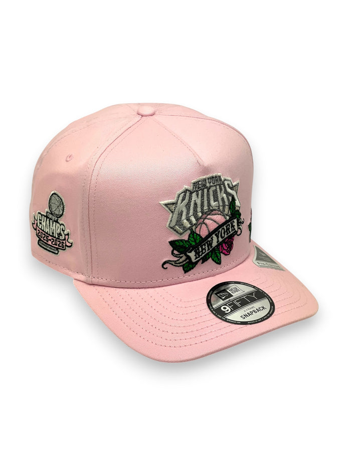 NEW YORK KNICKS (PINK) (2026 NBA CHAMPIONS) "ROSE LOGO" "9FIFTY AFRAME" NEW ERA SNAPBACK