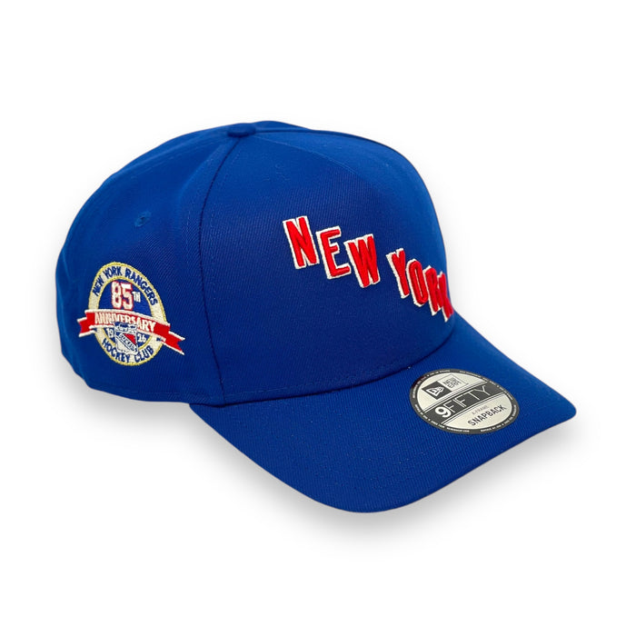 NEW YORK RANGERS (ROYAL) (85TH ANN ) "9FIFTY AFRAME" NEW ERA SNAPBACK