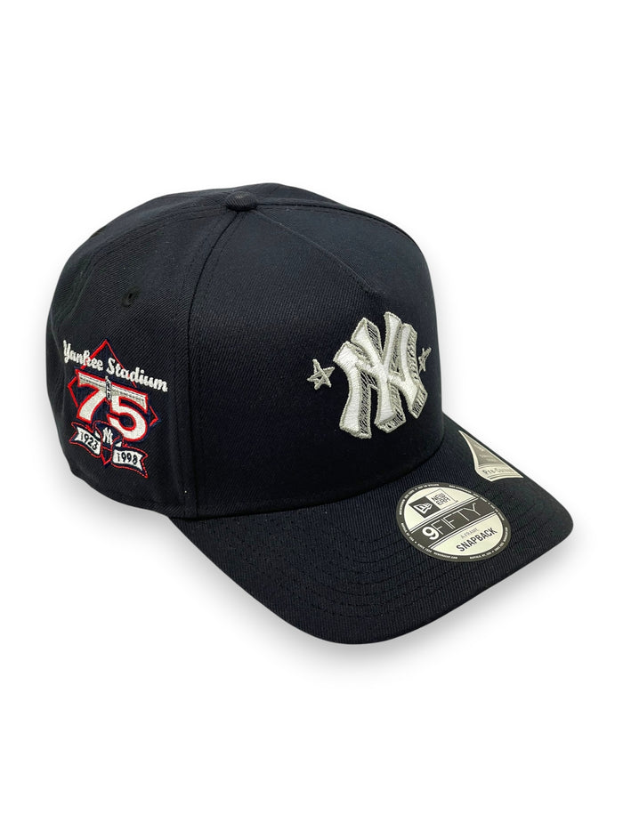 NEW YORK YANKEES (NAVY) 75TH ANN "CHALK LOGO" "9FIFTY AFRAME" NEW ERA SNAPBACK