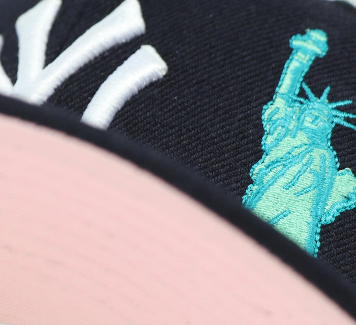 NEW YORK YANKEES (NAVY) "LADY LIBERTY" NEW ERA 59FIFTY (PINK UNDER VISOR)o