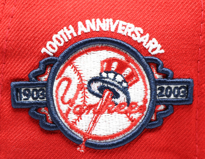 NEW YORK YANKEES (RED) (100TH ANNIVERSARY) NEW ERA 59FIFTY FITTED (PINK UNDER VISOR)