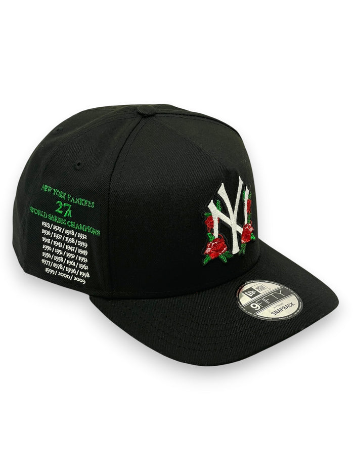 NEW YORK YANKEES (ROSES)(BLK) (27X CHAMPS) "9FIFTY AFRAME" NEW ERA SNAPBACK