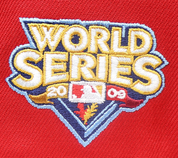 NEW YORK YANKEES(RED)"2009 WORLDSERIES" NEW ERA 59FIFTY FITTED (SKY BLUE BOTTOM)