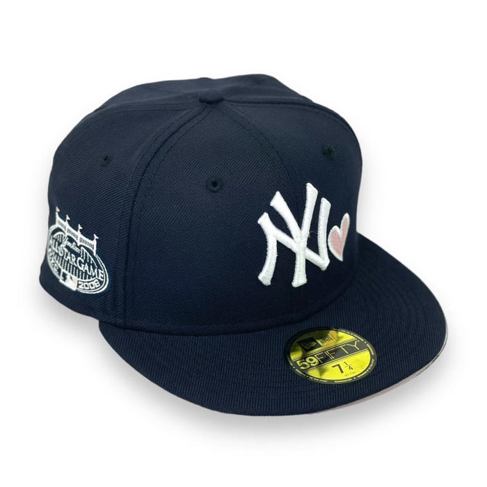 NEWYORK YANKEES (NAVY) (LOVE OF THE GAME) (2008 ALLSTARGAME) NEW ERA 59FIFTY FITTED (PINK UNDER VISOR)