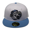 NORTH CAROLINA TAR HEELS (WHITE) NEW ERA 59FIFTY FITTED (GREY SUEDE UNDER VISOR)