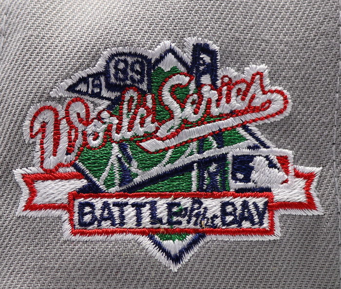 OAKLAND ATHLETICS (GREY) "1989 WORLDSRIES BATTLE OF THE BAY" 59FIFTY FITTED (YELLOW BOTTOM"