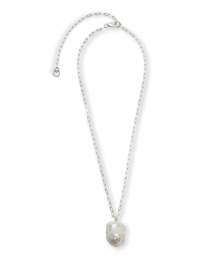 Oasis Necklace in Silver, another pearl variation.