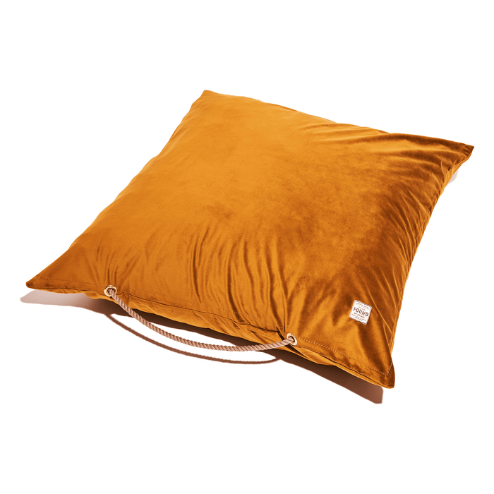 Ochre Washable Velvet Dog BedDog BedsFound My AnimalM