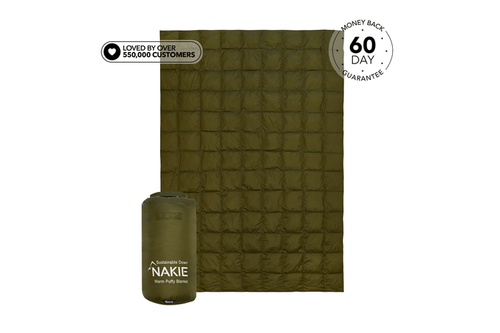 Olive Green - Sustainable Down Puffy Blanket
